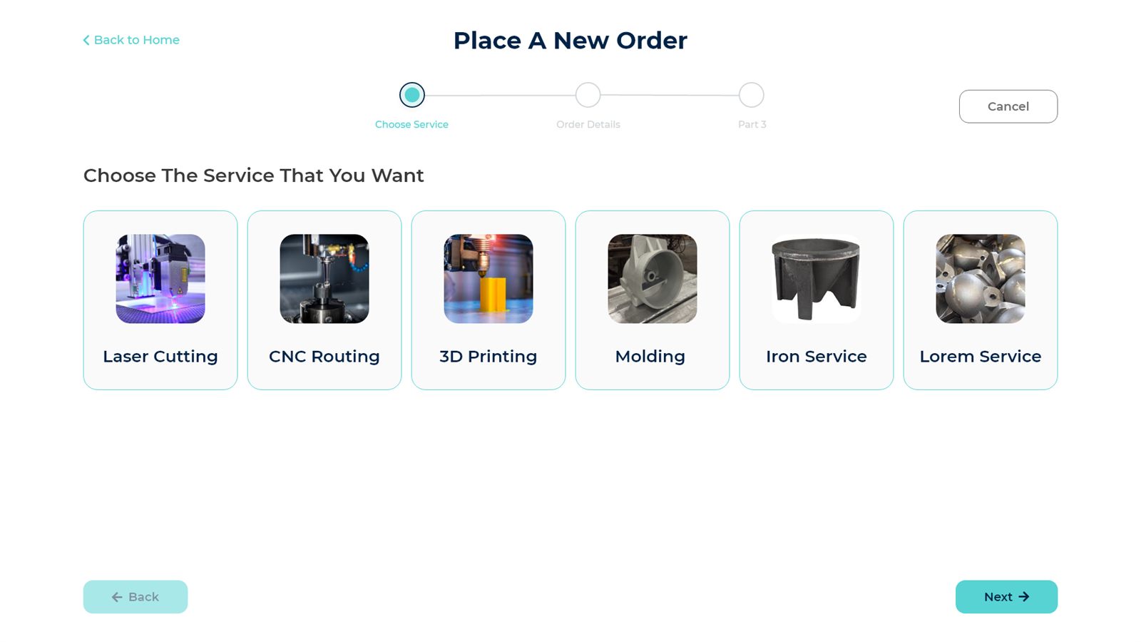 FabriHub — choose a manufacturing service