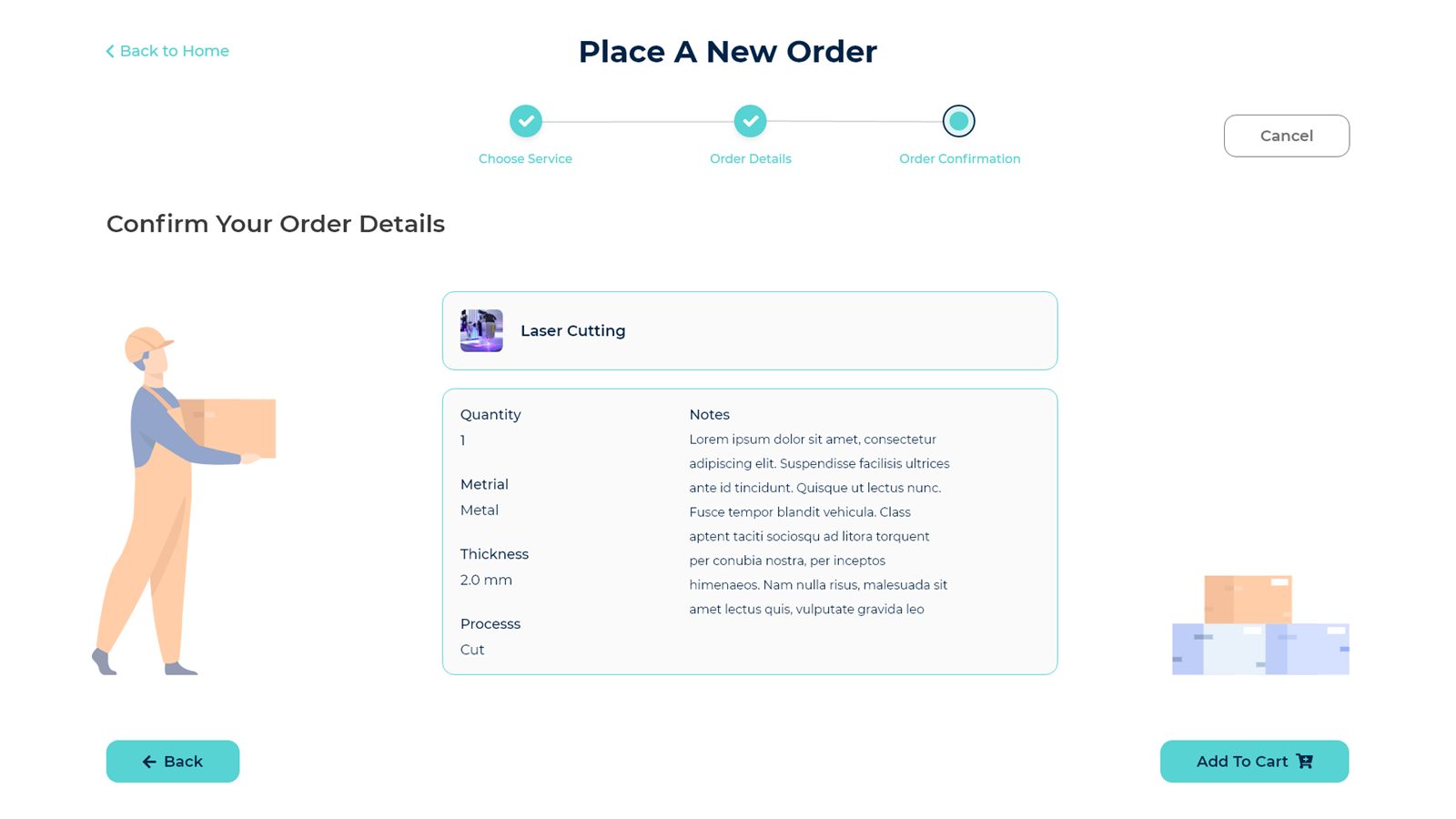 Order confirmation — the step before an order enters the quote ladder