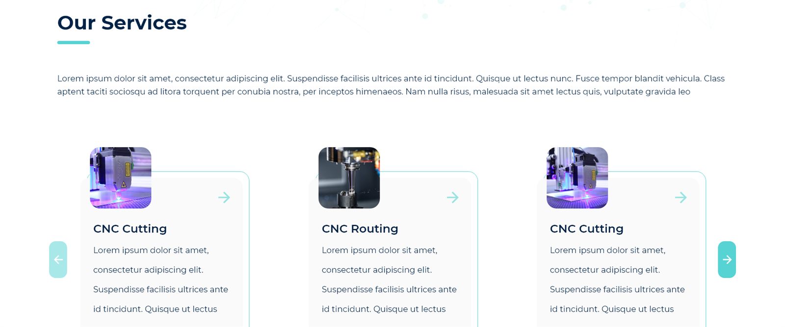 FabriHub's service catalogue on the marketing site